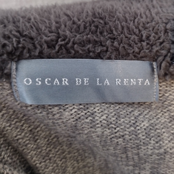 Oscar de la Renta Men's Cotton Blend Cable Knit Fall Winter Long Sleeves Sweater - Picture 12 of 13